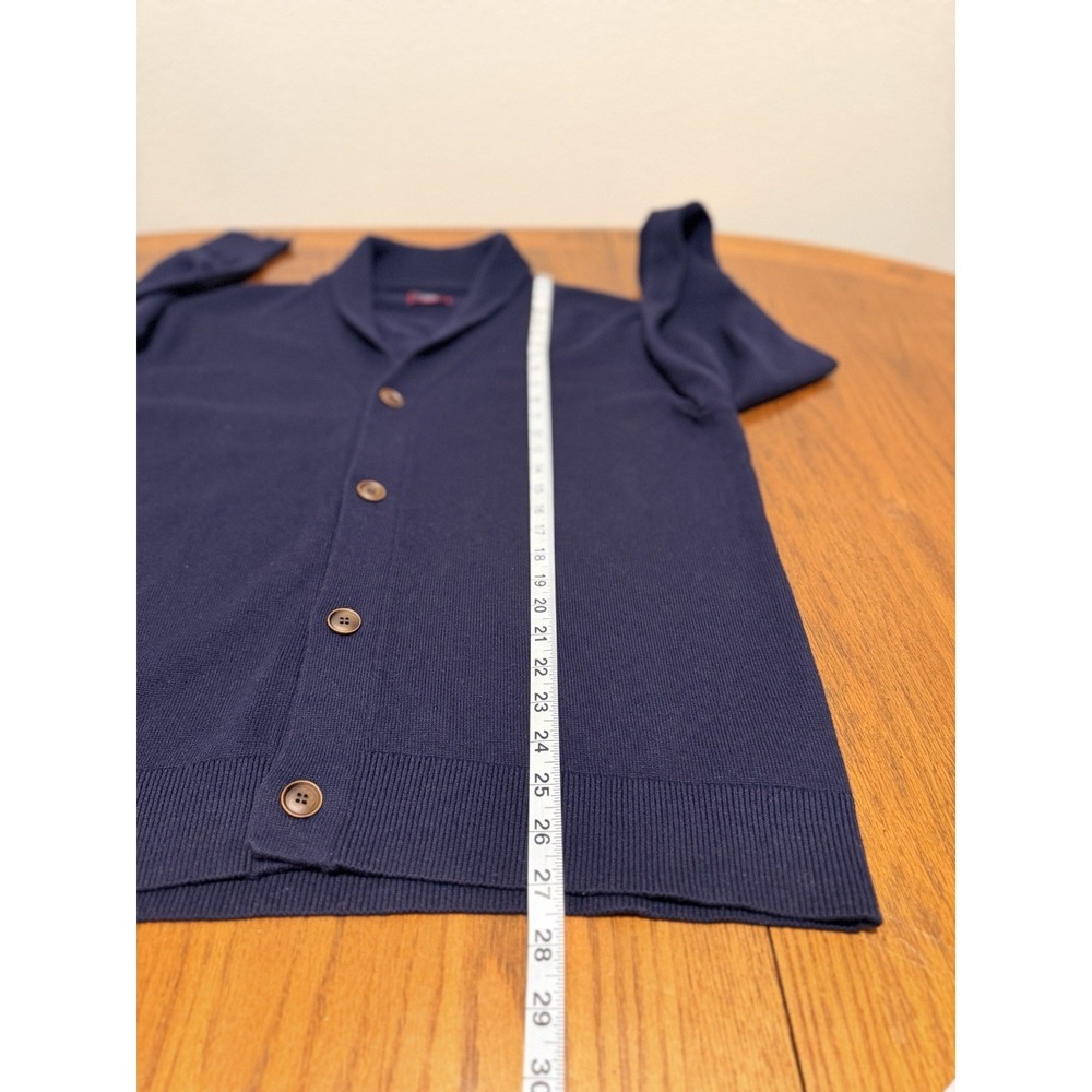 Untuckit Costa Merino Wool Cardigan Men's XL Navy Shawl Collar Sweater - Picture 8 of 8